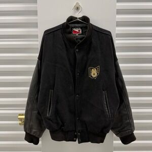 Canada Sportswear Vintage Varsity Jacket Black Wool Leather Local 436 Ohio Mens